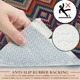 Rangoli Beautiful Chevron Design Anti Skid Carpet - Rangoli